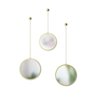 Umbra Dima wall mirror, brass