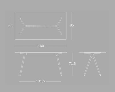 Magis Baguette Table, tempered smoked glass/black