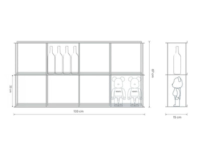 Kriptonite Krossing wall shelf 133x67cm, matt white