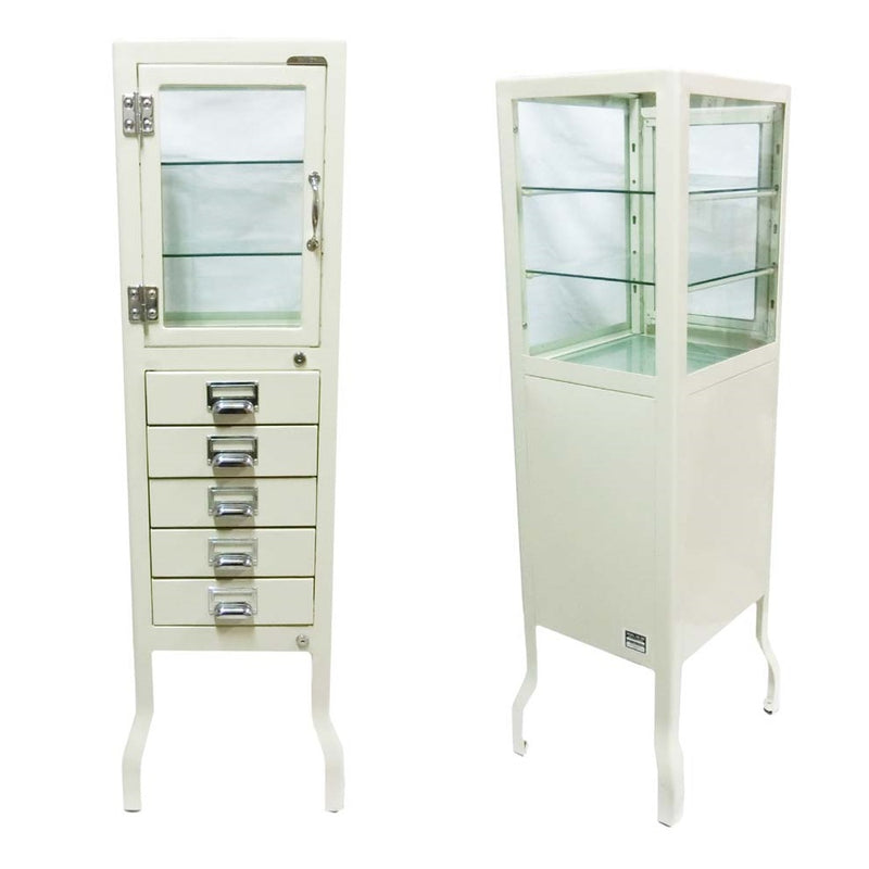 Dulton Dentist Cabinet with 5 Drawers, Ivory