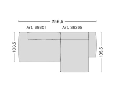 HAY Mags Soft 2.5-seater Combination 3/ Right Armrest, Mode 009