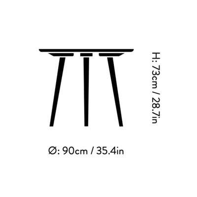 &Tradition SK3 In Between Round Table, Smoked Oiled Oak (ø90cm)