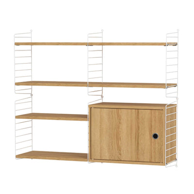 String Shelving Bedroom R, oak/white