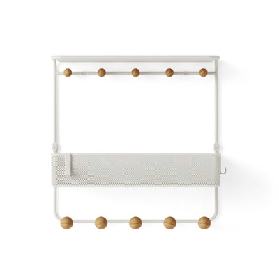 Umbra Estique shelf with hooks, white