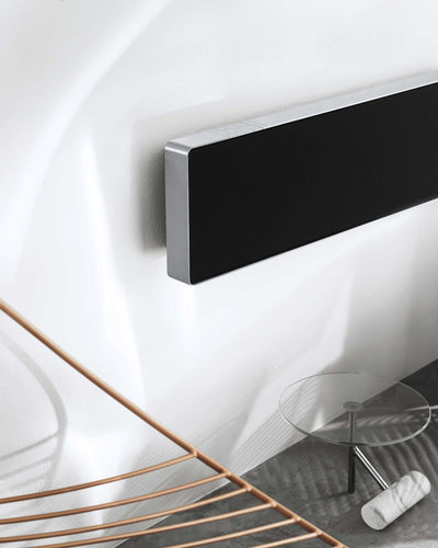 Bang & Olufsen Beosound Stage Powerful Dolby Atmos Soundbar, silver/black