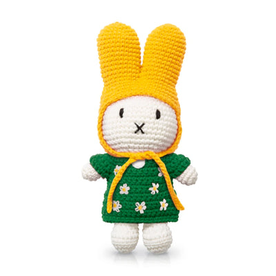Just Dutch Miffy crochet, Green Flower Dress/Yellow Hat