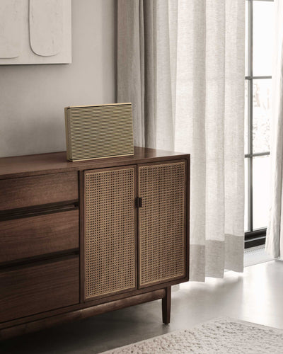 Bang & Olufsen Beosound Level Portable Speaker, gold/oak