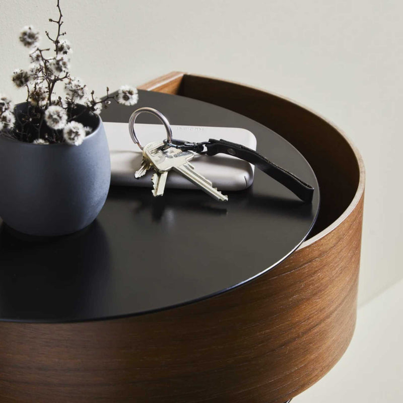 Woud Wallie Wall Shelf, walnut/black