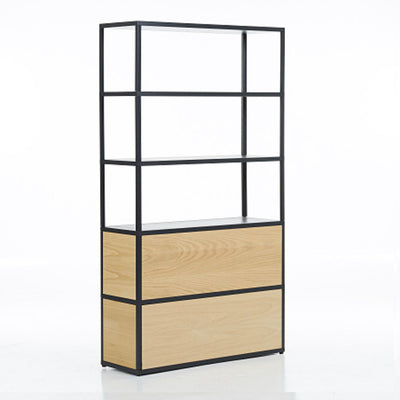 HAY New Order Cupboard With Wooden Sliding Door 170cm , Charcoal/Oak