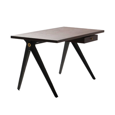 District Eight Compass Desk Single Drawer, smoke oak (140x70 cm)