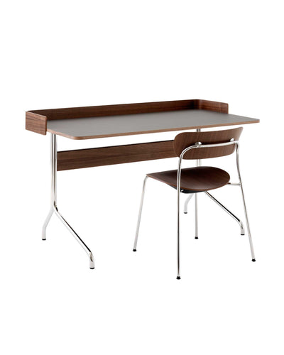 &tradition AV2 Pavilion armchair, walnut/chrome