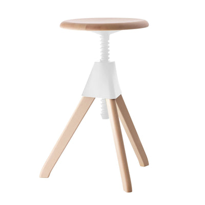 Magis Jerry Adjustable Stool , Natural 7011/White (55-65 cm)