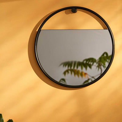Northern Peek wall mirror cirular small, black (Ø40cm)