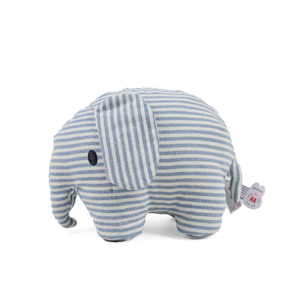 Elephant soft toy 20cm, Denim stripe