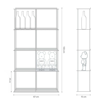 Kriptonite Krossing wall shelf 67x133cm, aluminium