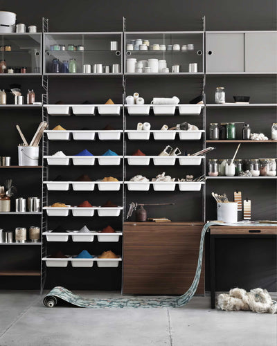 String Folding Table, walnut/black