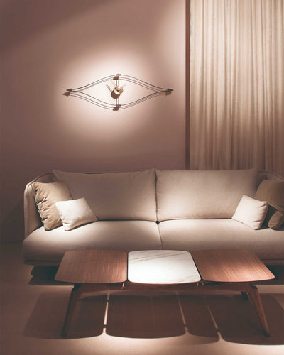 Nomon Mini Look wall clock, brass/walnut