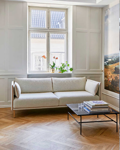 HAY Silhouette sofa 3-seater, coda 100/silk cognac/oiled oak