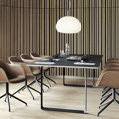 Muuto Fiber armchair, swivel base w.o. return, cognac - black