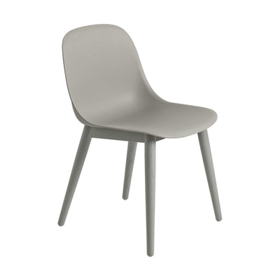 Muuto Fiber Side chair wood base, grey/grey