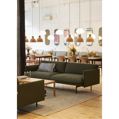 Muuto Outline Sofa 2-Seater, Fiord 961/Black w170xd84xh71cm