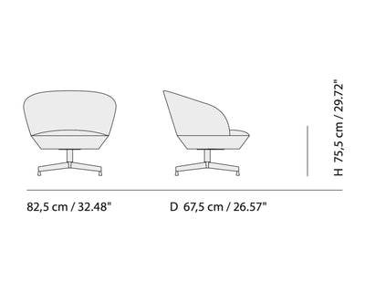 Muuto Oslo Lounge Chair Swivel Base, twill weave 990/black