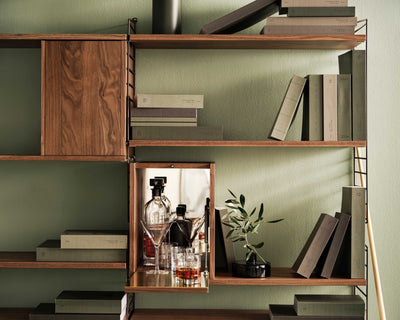 String Tiny cabinet w28 x d30 x h38, walnut