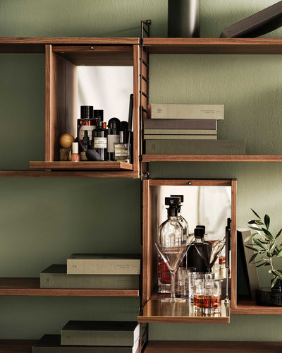 String Tiny cabinet w28 x d30 x h38, walnut