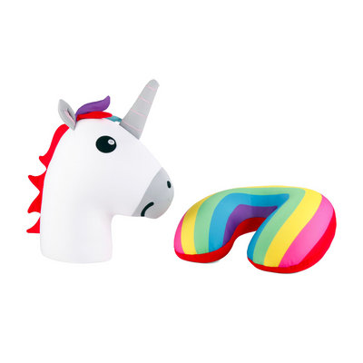 Kikkerland Zip & Flip travel pillow, unicorn
