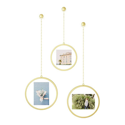Umbra Fotochain Circular Photo Display Set-of-3 , Matt Brass