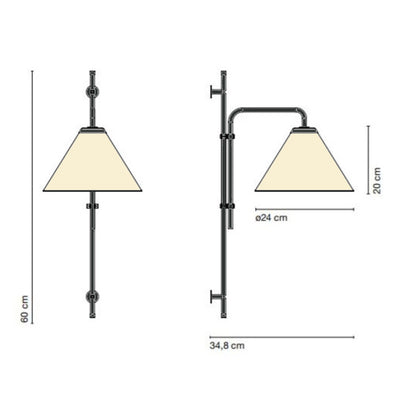 Marset Funiculi Fabric wall lamp, sand/black