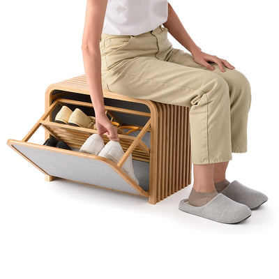 Gudee Tolin storage bench, natural