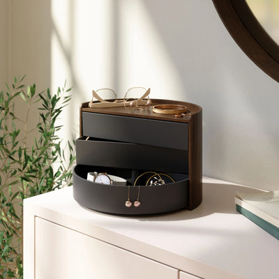 Umbra Moona Storage Box , Black/Walnut