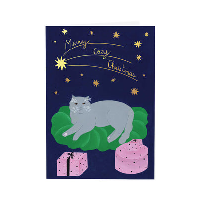 Wrap Magazine Cosy Christmas Cat card