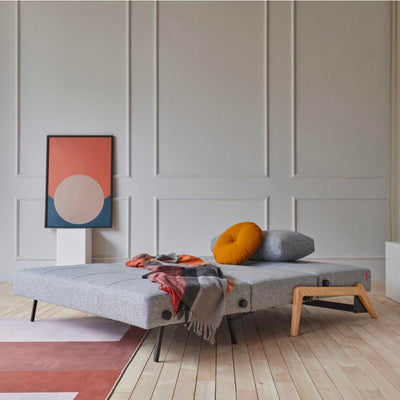 Innovation Living Cubed 160 Wood sofa bed, 525 mixed dance light blue