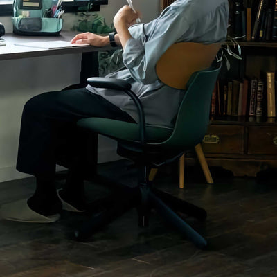 Kokuyo Inglife Office Chair Dark Plywood Back, Green