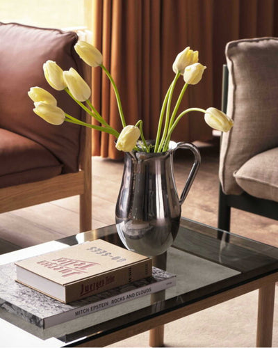 HAY Kofi coffee table with glass top (140x50 cm), oak/grey tinted glass