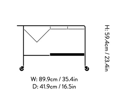 &Tradition Alima NDS1 trolley, matt black/lacquered walnut