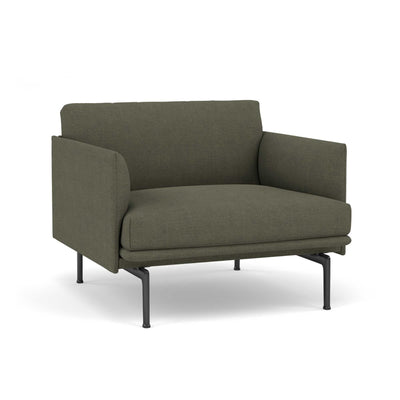 Muuto Outline Chair Black Base, Fiord961 w88xd86xh71cm