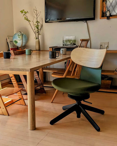 Kokuyo Inglife Office Chair Plywood Back, green