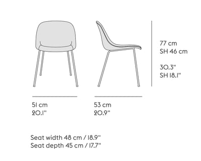 Muuto Fiber Tube Base side chair, black/black