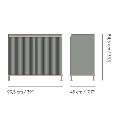 Muuto Enfold Sideboard High (w99.5xd45xh84.5cm) , Dusty Green/Oak