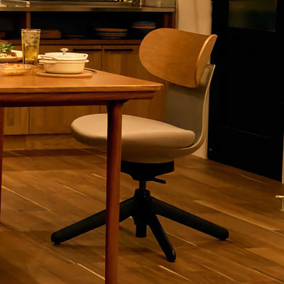 Kokuyo Inglife Office Chair Dark Plywood Back, grey