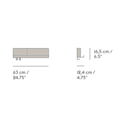 Muuto Folded wall shelf 63x16, grey