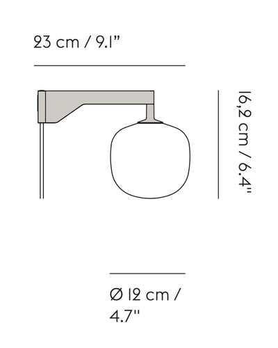 Muuto Rime wall lamp, grey