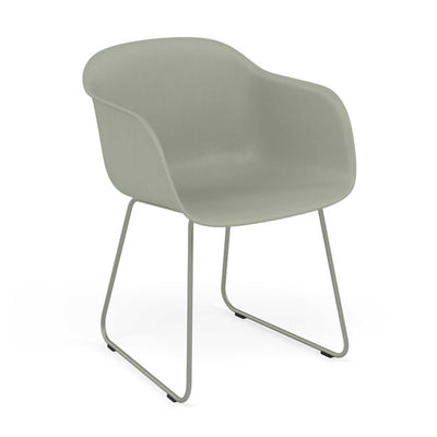 Muuto Fiber armchair sled base, dusty green/dusty green
