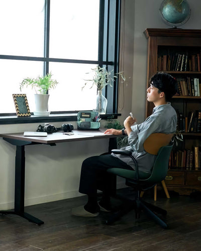 Kokuyo Inglife Office Chair Dark Plywood Back, Green