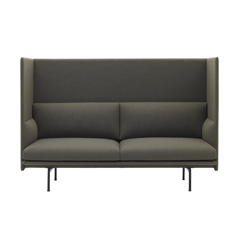 Muuto Outline Sofa Highback Black Base w170xd76xh115cm