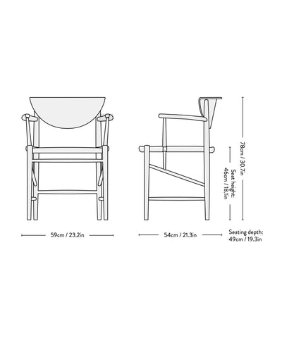 &Tradition HM4 Drawn armchair, oiled oak