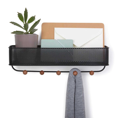 Umbra Estique key hook & organizer, black/walnut